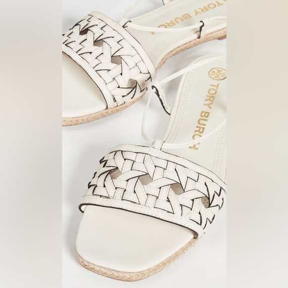 NWT Tory Burch Basket-Weave Espadrille Lave Tie Up Sandals - Picture 6 of 11